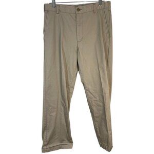 merona slacks dress pants brown cotton pockets zip up belt loops 33x30" READ
